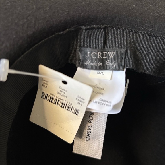 J. Crew | Women's Wide-Brimmed Italian Wool-Felt Hat Size M/L Black NWT - Picture 4 of 8